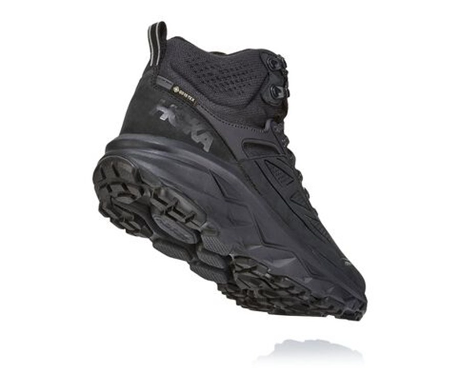 Hoka One One Mens Hiking Boots - Challenger Mid GORE-TEX - Black - RLMU04826
